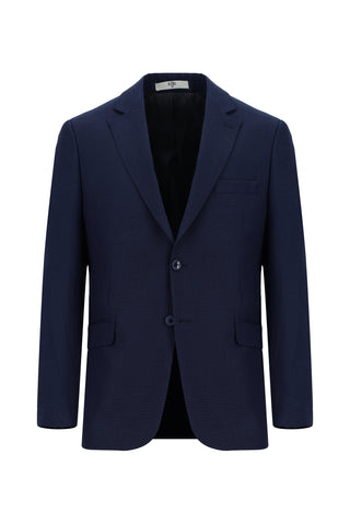  Koyu Lacivert 6 Drop Regular Fit Standart Kesim Desenli Takım Elbise