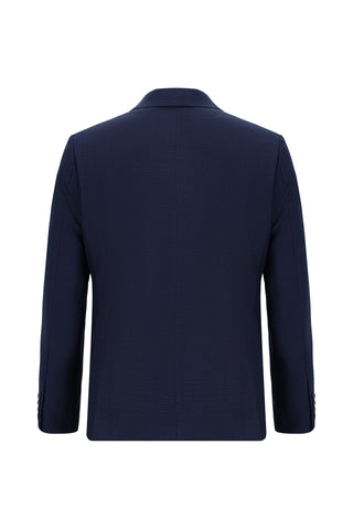  Koyu Lacivert 7 Drop Slim Fit Dar Kesim Desenli Takım Elbise