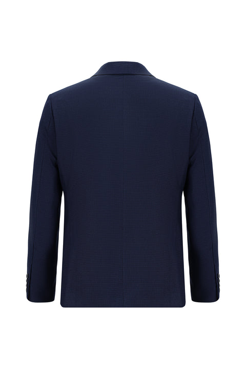 Dark Navy 6 Drop Regular Fit Standard Cut Patterned Suit