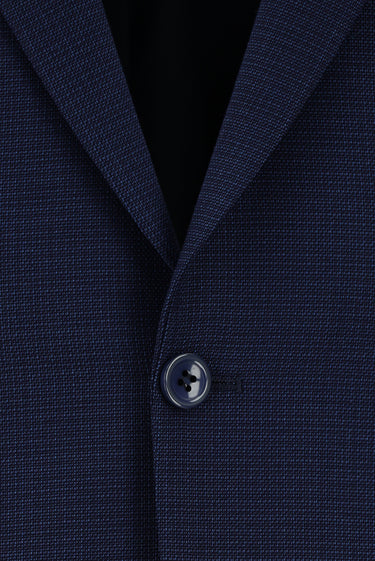 Koyu Lacivert Slim Fit Dar Kesim Klasik Desenli Takım Elbise