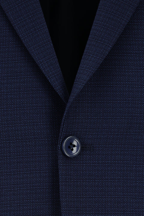 Koyu Lacivert 7 Drop Slim Fit Dar Kesim Desenli Takım Elbise