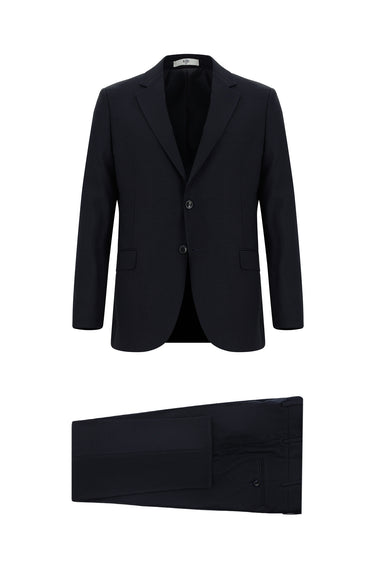 Siyah Lacivert Regular Fit Klasik Desenli Takım Elbise