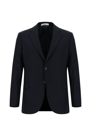  Siyah Lacivert 7 Drop Slim Fit Dar Kesim Desenli Takım Elbise