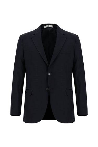Siyah Lacivert Slim Fit Dar Kesim Klasik Desenli Takım Elbise