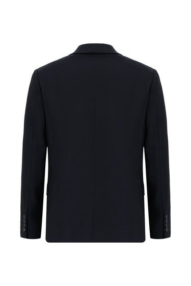 Siyah Lacivert Slim Fit Dar Kesim Klasik Desenli Takım Elbise