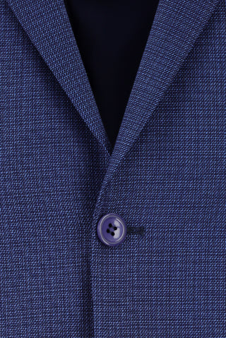  Koyu Mavi  7 Drop Slim Fit Dar Kesim Desenli Takım Elbise