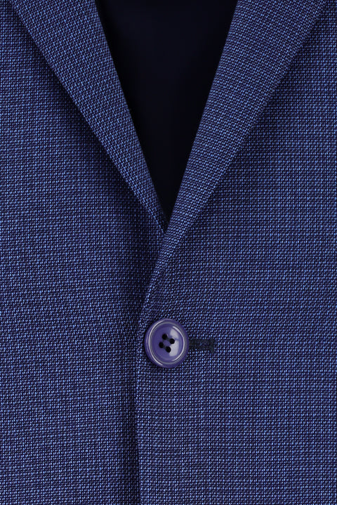 Dark Blue 7 Drop Slim Fit Patterned Suit