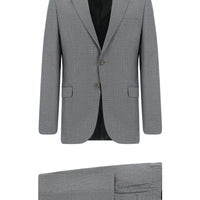 Koyu İndigo 7 Drop Slim Fit Dar Kesim Klasik Desenli Takım Elbise