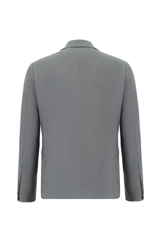  Koyu İndigo 7 Drop Slim Fit Dar Kesim Desenli Takım Elbise