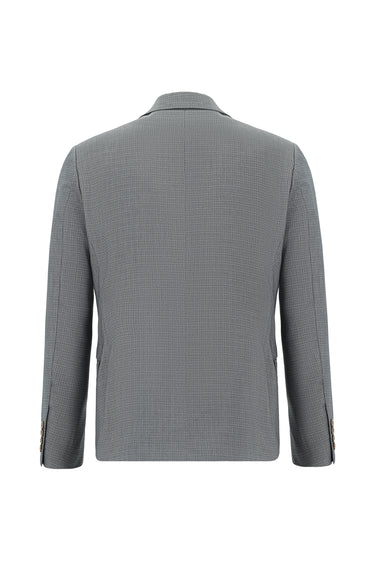 Koyu İndigo Slim Fit Dar Kesim Klasik Desenli Takım Elbise