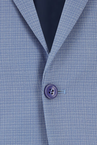  Mavi 7 Drop Slim Fit Dar Kesim Desenli Takım Elbise