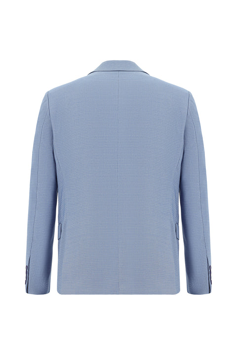 Mavi 7 Drop Slim Fit Dar Kesim Desenli Takım Elbise