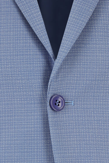 Mavi Slim Fit Dar Kesim Klasik Desenli Takım Elbise