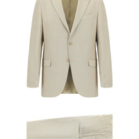 Açık Bej 7 Drop Slim Fit Dar Kesim Desenli Takım Elbise