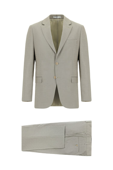  Taş Slim Fit Dar Kesim Klasik Desenli Takım Elbise