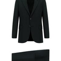 Koyu Yeşil 7 Drop Slim Fit Dar Kesim Desenli Takım Elbise