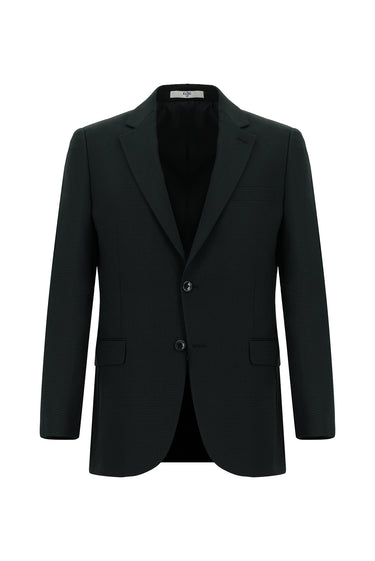 Koyu Yeşil Slim Fit Dar Kesim Klasik Desenli Takım Elbise