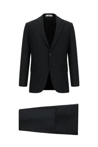  Koyu Antrasit 7 Drop Slim Fit Dar Kesim Desenli Takım Elbise