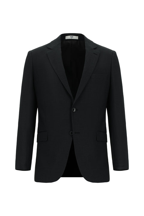 Koyu Antrasit 7 Drop Slim Fit Dar Kesim Desenli Takım Elbise