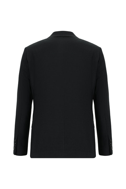 Koyu Antrasit 7 Drop Slim Fit Dar Kesim Desenli Takım Elbise