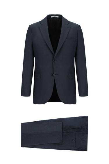Orta Antrasit Slim Fit Dar Kesim Klasik Desenli Takım Elbise