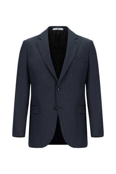 Orta Antrasit Slim Fit Dar Kesim Klasik Desenli Takım Elbise