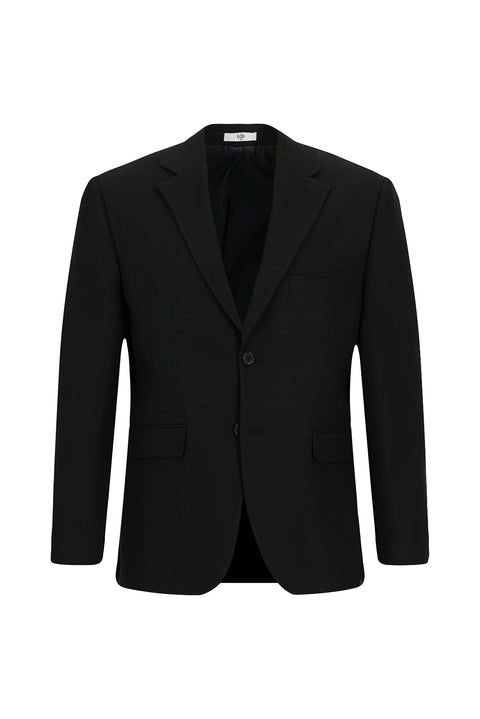 Black 4-Drop Relaxed Fit Patterned Suit