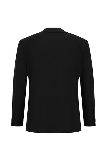 Siyah Regular Fit Desenli Klasik Takım Elbise
