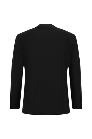  Siyah Relaxed Fit Rahat Kesim Desenli Klasik Takım Elbise