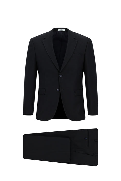 Dark Navy 6 Drop Regular Fit Standard Cut Patterned Suit