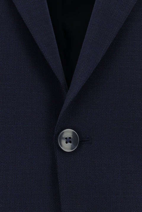Dark Navy 6 Drop Regular Fit Standard Cut Wool Patterned Suit