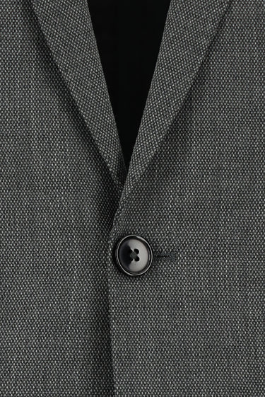 Orta Füme Slim Fit Dar Kesim Yünlü Klasik Desenli Takım Elbise