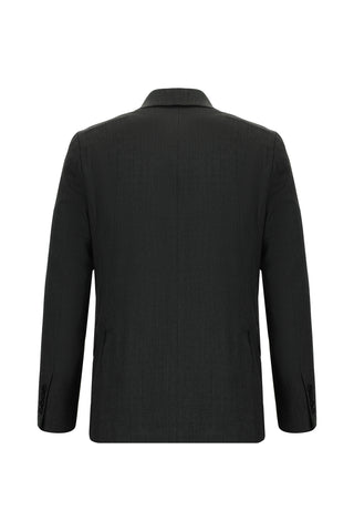  Koyu Antrasit Slim Fit Dar Kesim Yünlü Klasik Desenli Takım Elbise