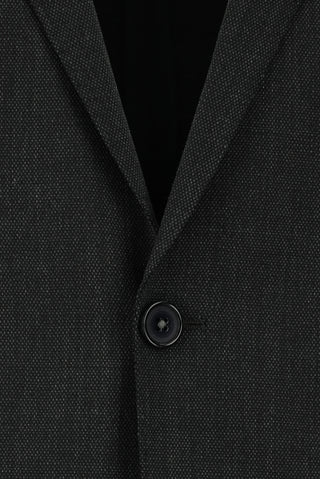  Koyu Antrasit Slim Fit Dar Kesim Yünlü Klasik Desenli Takım Elbise