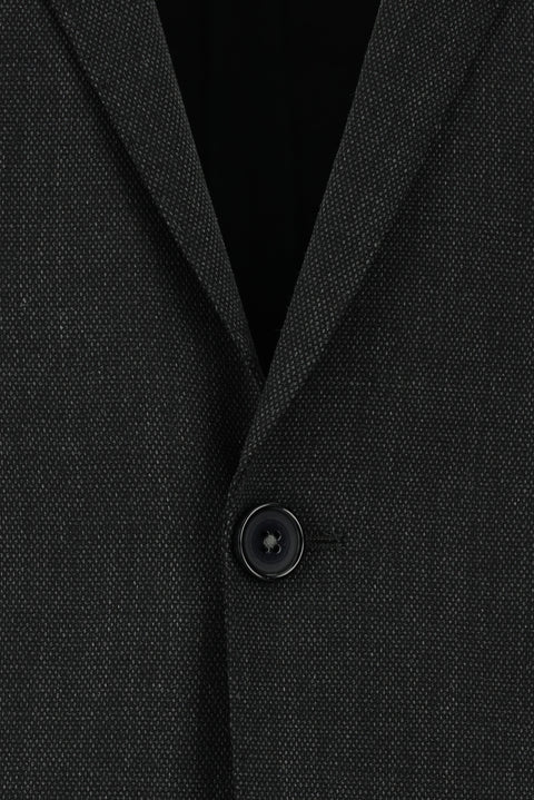 Koyu Antrasit 7 Drop Slim Fit Dar Kesim Yünlü Desenli Takım Elbise