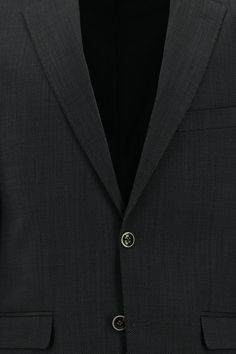 Orta Füme 4 Drop Relaxed Fit Rahat Kesim Yünlü Desenli Takım Elbise