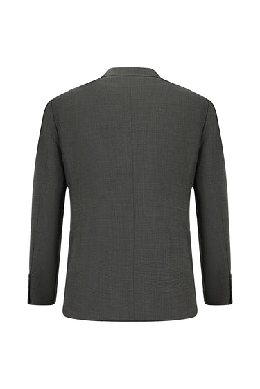  Orta Antrasit Regular Fit Yünlü Klasik Desenli Takım Elbise