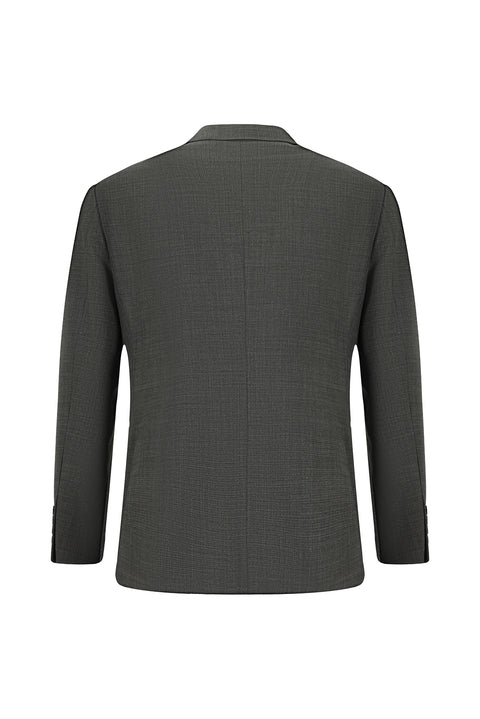 Orta Antrasit 6 Drop Regular Fit Standart Kesim Yünlü Desenli Takım Elbise