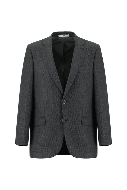 Koyu Füme 4 Drop Relaxed Fit Rahat Kesim Desenli Takım Elbise