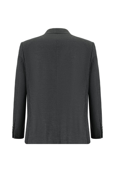  Koyu Füme Relaxed Fit Rahat Kesim Klasik Desenli Takım Elbise