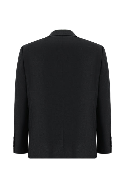 Koyu Antrasit 4 Drop Relaxed Fit Rahat Kesim Desenli Takım Elbise