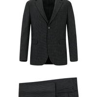 Koyu Füme 7 Drop Super Slim Fit Eksra Dar Kesim Desenli Takım Elbise
