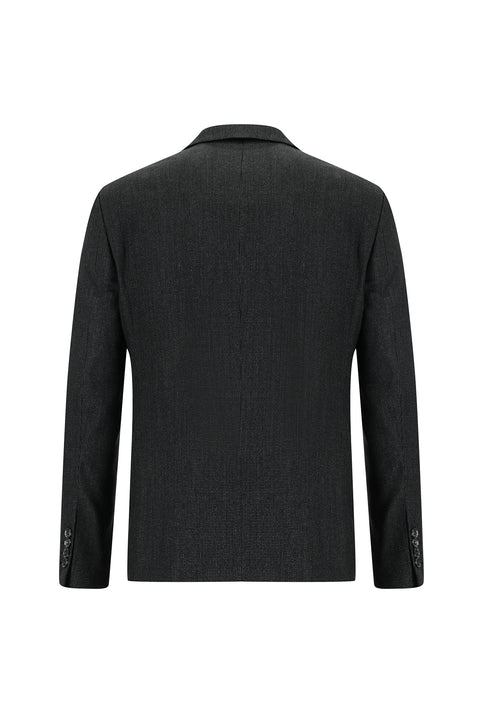 Koyu Füme 4 Drop Relaxed Fit Rahat Kesim Desenli Takım Elbise