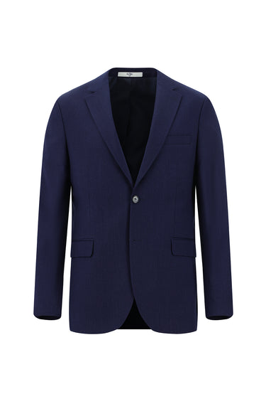 Orta Lacivert 4 Drop Relaxed Fit Rahat Kesim Klasik Desenli Takım Elbise