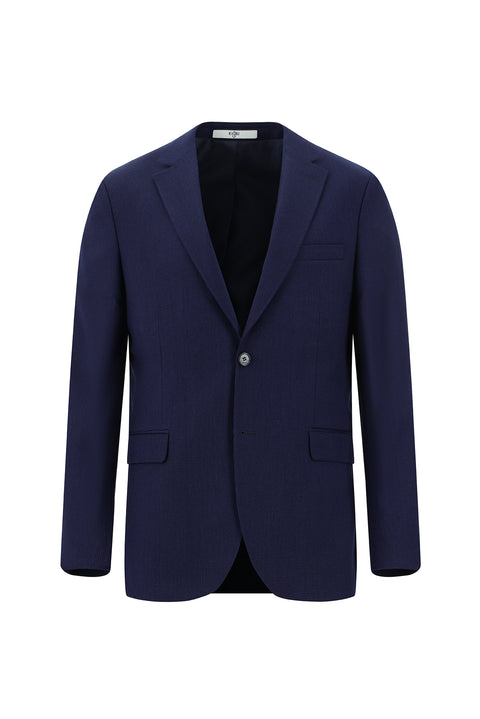Medium Navy 4-Drop Relaxed Fit Patterned Suit