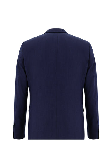 Orta Lacivert Super Slim Fit Ekstra Dar Kesim Klasik Desenli Takım Elbise