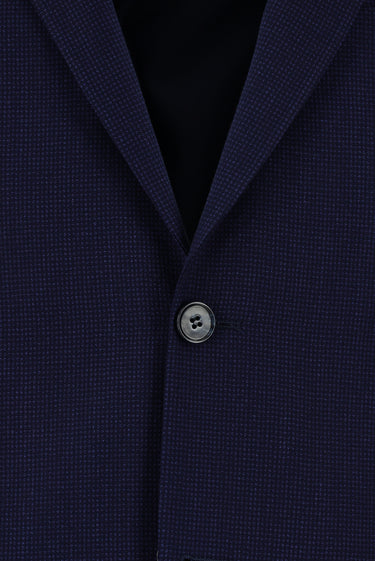 Orta Lacivert 4 Drop Relaxed Fit Rahat Kesim Klasik Desenli Takım Elbise