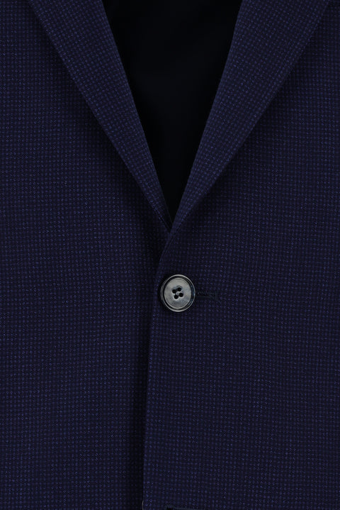 Orta Lacivert 4 Drop Relaxed Fit Rahat Kesim Desenli Takım Elbise