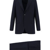 Koyu Lacivert 7 Drop Super Slim Fit Eksra Dar Kesim Klasik Desenli Takım Elbise