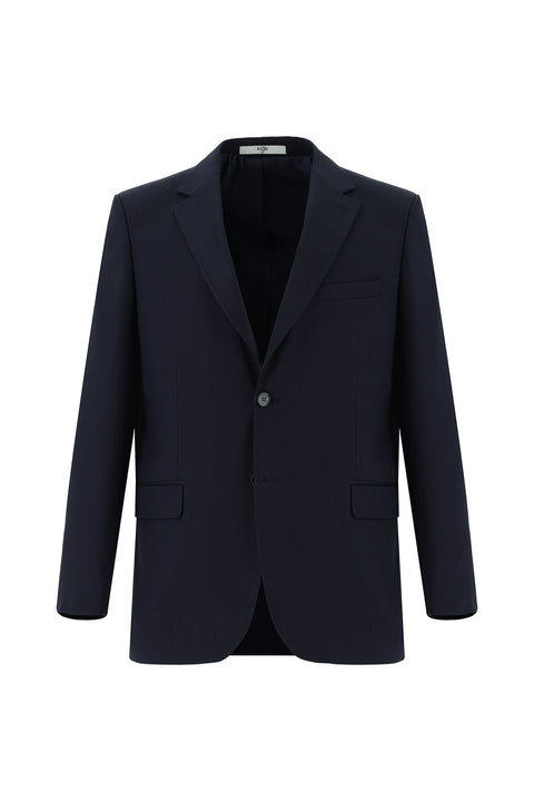 Koyu Lacivert 4 Drop Relaxed Fit Rahat Kesim Desenli Takım Elbise